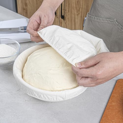 Restaurantware 9 In Rattan Banneton Proofing Baskets, 2 Liners, 10 Ct - size: Round-10 Count