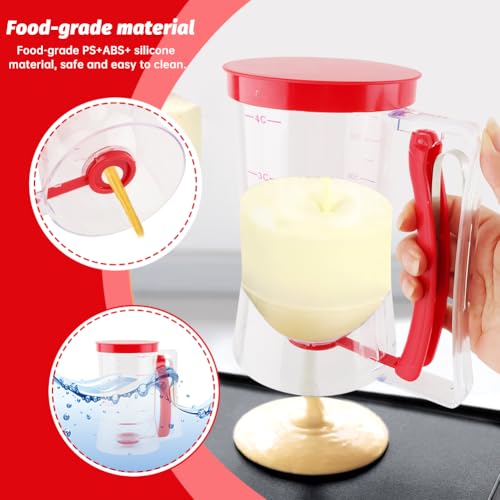 4 Cup Pancake Batter Dispenser With 1 Cupcake Batter Dispenser Scoop,