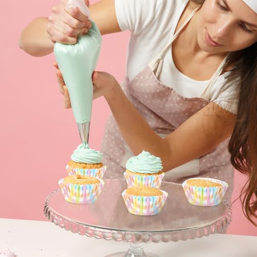 Whaline 300Pcs Pastel Plaid Paper Baking Cups Easter Colorful Checkered Cupcake Liners Spring Muffin Liner Cake Paper Cups Storage Container for Spring Easter Party Baking Supplies, 2 x 1.2 Inch - style: Pastel Plaid