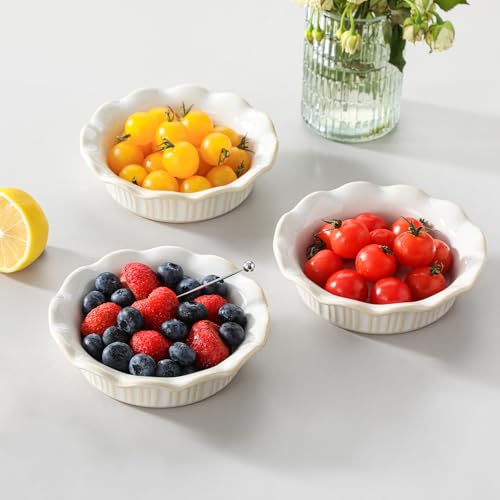 vancasso Ceramic Mini Pie Pans Set of 6, 5.2 Inch Small Pie Dishes, White - color: White