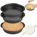 8" Round Cake Pan, 3PCS Nonstick Cake Pans with 100 PCS Parchment Paper, Carbon Steel Cake Baking Pans with Handle, Dishwasher Safe - size: 8 Inch - A