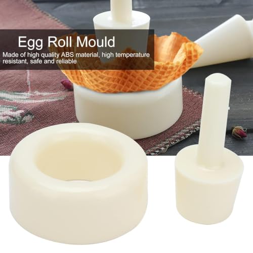 2PCS Waffle Cone Shaper, Cone Ice Cream Maker Cone Roller Waffle Rolling and Forming Tool Cone Roller Egg Roll DIY Mold Waffle Cone Mold Kit Pastry Ice Cream Waffle Cone Mold for Kitchen, White