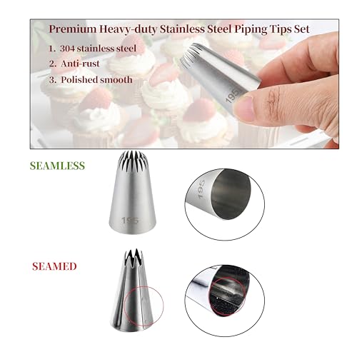 5 Pcs Large Piping Tips Set, Frosting Icing Tip for Decorating Cake Cupcake
