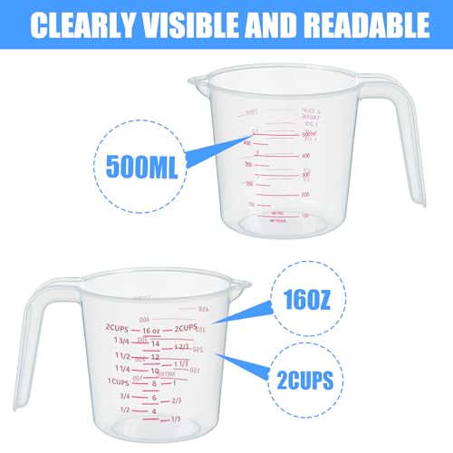 DTDNZKN 3 Pack Measuring Cups, 250ml (1-Cup), 500ml (2-Cup) &1000ml (4-Cup)
