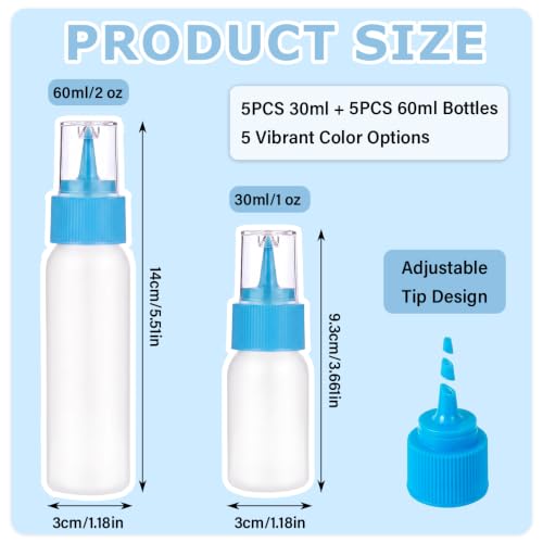 10Pcs Icing Squeeze Bottles 30ml 60ml for Cake Decorating Baking