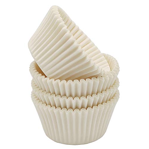 Premium White Standard Greaseproof Cupcake Liners Muffin Baking Cups for Wedding, 100-Count - color: White