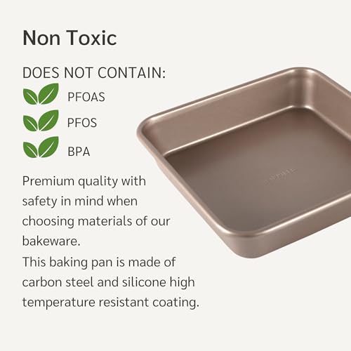 HAPPIELS 9 x 9 inch Square Baking Pan Nonstick, PFOA & BPA Free - style: 9x9'' Pan