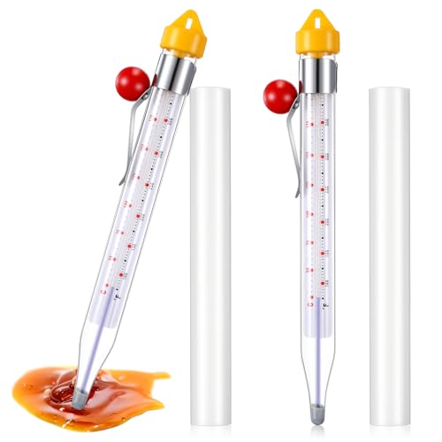 Photect 2 Pcs Candy Thermometer with Pot Clip 8", Yellow - color: Yellow