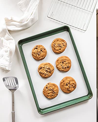The Silicone Kitchen Silicone Baking Mats, Dishwasher Safe, BPA Free, Extra Thick, Half Sheet 16 in into 11.75 in, Set of 2, Blue and Gray - color: Blue + Gray, size: Half Sheet (16"x11.75")
