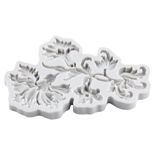 Lingzhi Baroque Fondant Mold Curlicues Relief Scroll Lace Silicone Molds - color: Style B