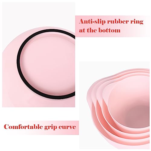 BoxedHome Mixing Bowls Set of 4, BPA Free Plastic,Microwave Safe, Pink - color: Pink