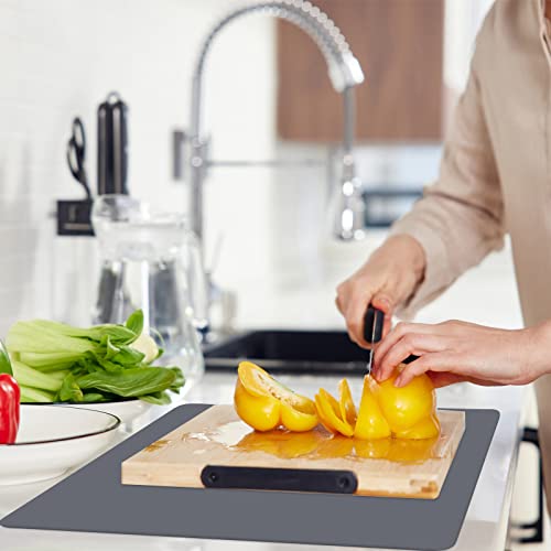 emolife Extra Thick Silicone Mats for Kitchen Counter, 23.6"x15.7", Grey - color: Gray