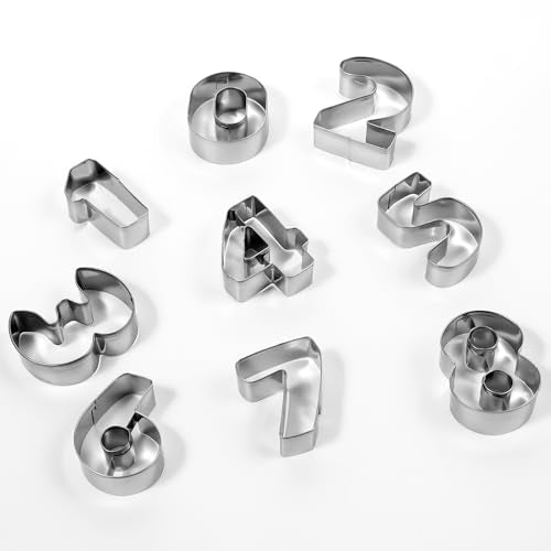 9 PCS Number Cookie Cutters, 2 Inch Cookie Cutter Set