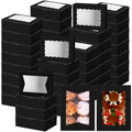 TaoBary 100 Pcs Cookie Bakery Boxes with Window 8x6x2.5,2 Style Bake, Black - color: Black