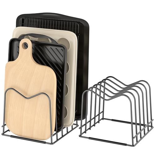 ORDORA 2PC Cutting Board Organizer Holder, Baking Sheet Rack for Kitchen - size: 5Slot-2 Pack