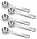 5PCS Teaspoons Measuring Spoon, 4.72 inch Stainless Steel 1 Tsp Measuring Spoon Set for Kitchen Ingredients (Silver, 5ml)