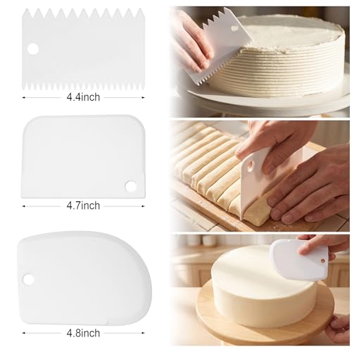 11 Pcs Angled Cake Icing Spatula Set, with Dough Scraper, Offset Spatula