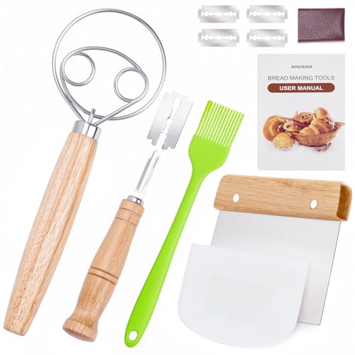 Danish Dough Whisk with Sourdough Tools, for Sourdough Bread Baking