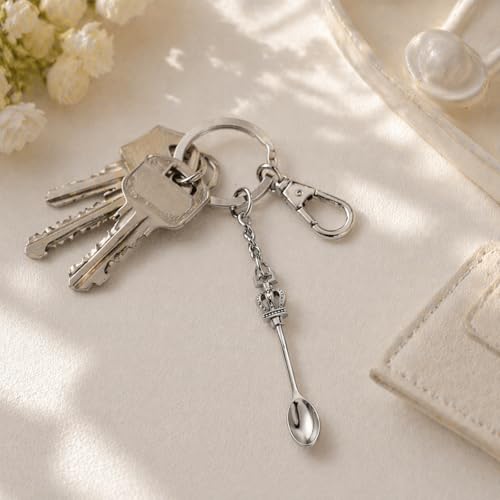 Mini Spoon Keychain - 4 Pack Metal Small Measuring Spoons(4 Color)