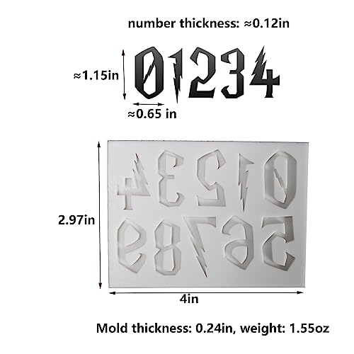 3-Piece Silicone Mold Set for Magical Lightning Shaped Letters and Numbers - Ideal for Fondant Cakes, Resin Crafts, Gumpaste, Chocolate, DIY Crafts Creation - color: Wizard