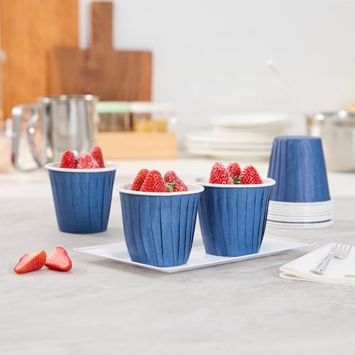 Restaurantware 4 oz Round Midnight Blue Paper Tall Baking Cup, 200 Pack - color: Midnight Blue, size: Tall