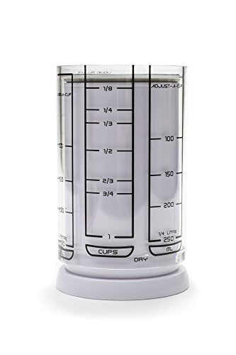 KitchenArt 1 Cup Adjust-A-Cup, Plastic, White - color: White/Clear - 1 Cup