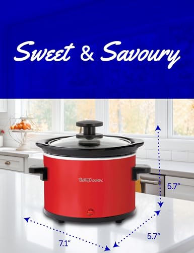 Betty Crocker 0.7-Quart Mini Slow Cooker & Chocolatier, BC-2555R, Red - size: 0.7 Quarts