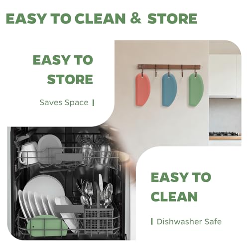 Silicone Bowl Scraper & Plastic Dough Scraper for Bread Dough, Kitchen Use - color: Green