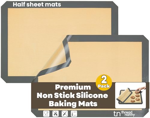 Silicone Baking Mat 2 Pack, Half Sheet 16.5 x 11.6, Non-Stick Liner for Oven - size: 2 Half Sheets