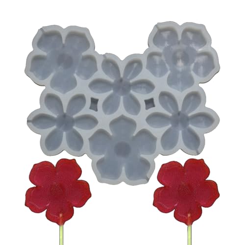mostsom 2pcs/lot Silicone Lollipop Mold No Sticks Flower Shape Hard Candy Epoxy Resin Cake Decorating Tool Baking Accessories (C_ Flower)