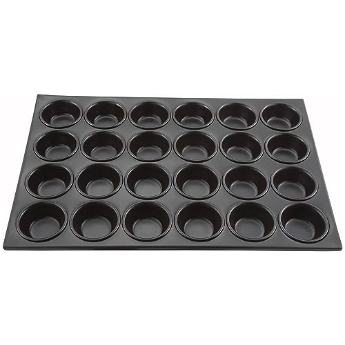 Winco 24-Cup Non-Stick Muffin and Cake Pan, Aluminum - color: Black, size: 20.75 x 14.25 inches