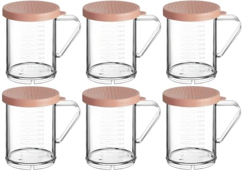 OCS Parts 6-Pack 10 oz Shakers with 3 mm Perforated Rose Lids | 3.75" - color: Rose - 3 MM