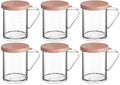 OCS Parts 6-Pack 10 oz Shakers with 3 mm Perforated Rose Lids | 3.75" - color: Rose - 3 MM