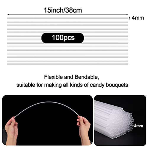 Palksky 100PCS Cake Pop Sticks, Lollipop Sticks,Cakepop Making Tools Accessories for Candies,Lollipops,Desserts,Chocolates Cookies DIY Supplies Bouquet