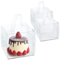 20pcs 6X6X6 Inch Clear Cake Box with Handles, 6in Transparent Bakery Boxes - color: clear-6×6×6in-20p