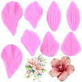 ZiXiang Flower Silicone Veining Mold Hibiscus Veined Fondant Molds Set Of 4 - color: Style H