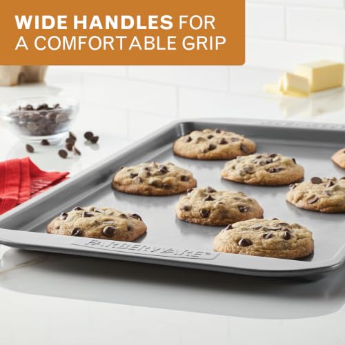 Farberware Nonstick Bakeware 3-Piece Cookie Pan Set for Baking, Gray - size: 3-Piece Set