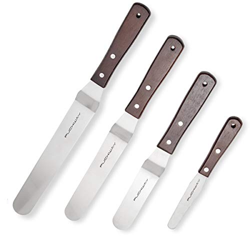Offset Cake Icing Spatula Set of 4, 4"-6"-8"-10"