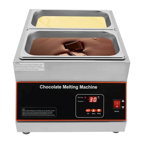 500W 2 Tanks Commercial Chocolate Melter Electric Butter Tempering Machine - size: 2 Tanks, 500W, Digital Display