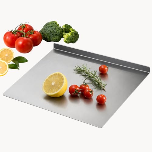 Stainless Steel Cutting Board with Counter Lip,Metal Pastry Board Kitchen - size: 16"L x 11.8"W