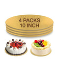 Cake Boards, 4 Packs 10-inch/25cm Gold Round Cake Boards - color: Gold-10 inch