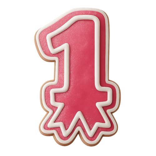 Ribbon One Cookie Cutter & Stamp, Fondant & Clay - 4x2.5