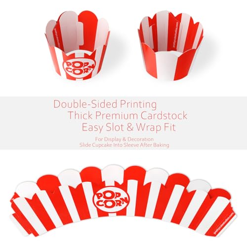 Popcorn Cupcake Wrappers & Holders, 48 Count – Pretty Cute Studios