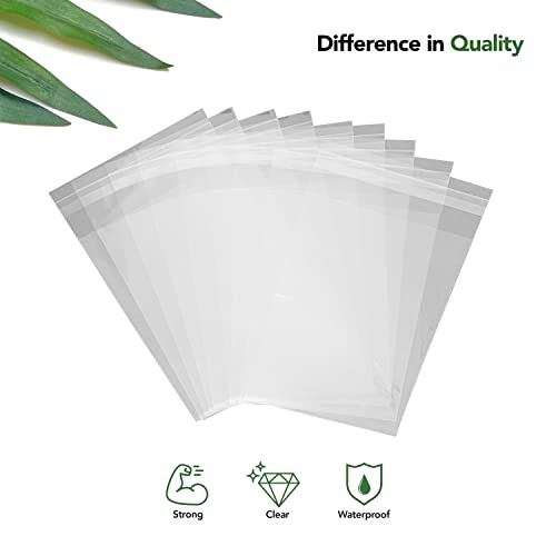 Seal Fresh 5 x 5 Inch Cellophane Bags 200 Pack — Clear Self-Sealing Resealable Treat Bags for Cookies, Candy, Pastries, Party Favors, Square Cello Packaging - size: 5" x 5"