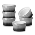 MALACASA 6 oz Ceramic Ramekins, Oven Safe Souffle Dishes, Set of 6, Grey - color: Grey, size: 6 Oz