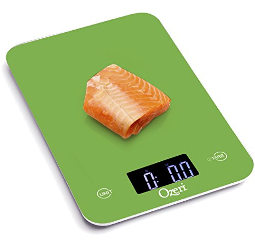 Ozeri Touch Digital Kitchen Scale (12 lbs Edition) in Tempered Glass - color: Green