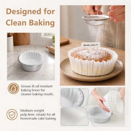 5 Inch 100 Sheets Precut Parchment Liners for Cheesecake & Basque, Non-Stick, Oven & Air Fryer Safe - size: 5 inch