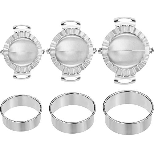 Patelai 6 Pcs Dumpling Maker Set, 3.9" 3.7" 3.2" Press & Skin Cutter