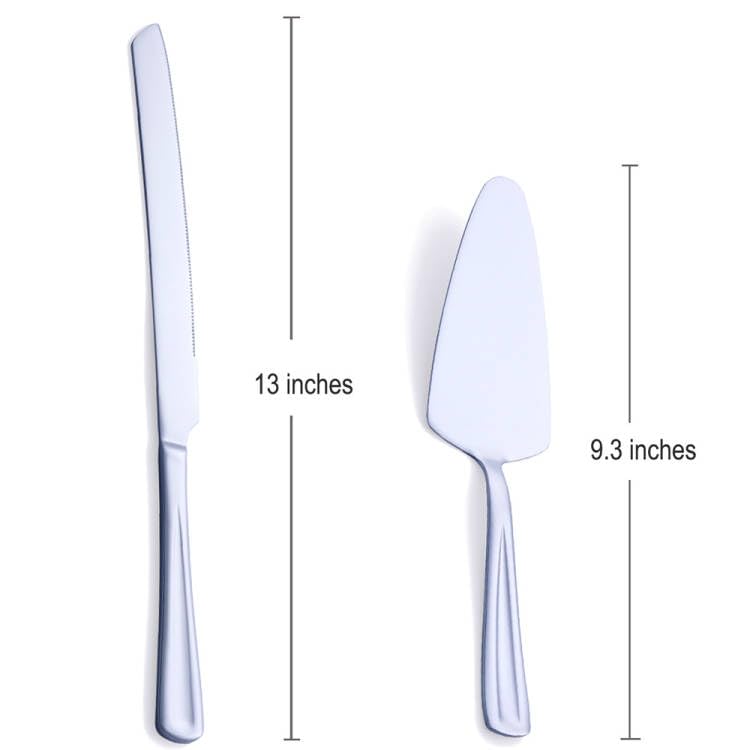 GoGeiLi Stainless Steel Wedding Cake Cutting Set - color: Silver