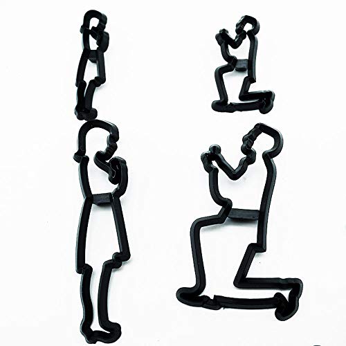 EORTA Set of 9 Fondant/Cookie Cutter Couples Silhouette Gumpaste Flowers Sugar Craft Mold Cake Decorating Tools for Husband and Wife, Wedding Birthday Valentine's Party, Bridegroom Bride Theme - size: Bridegroom and Bride